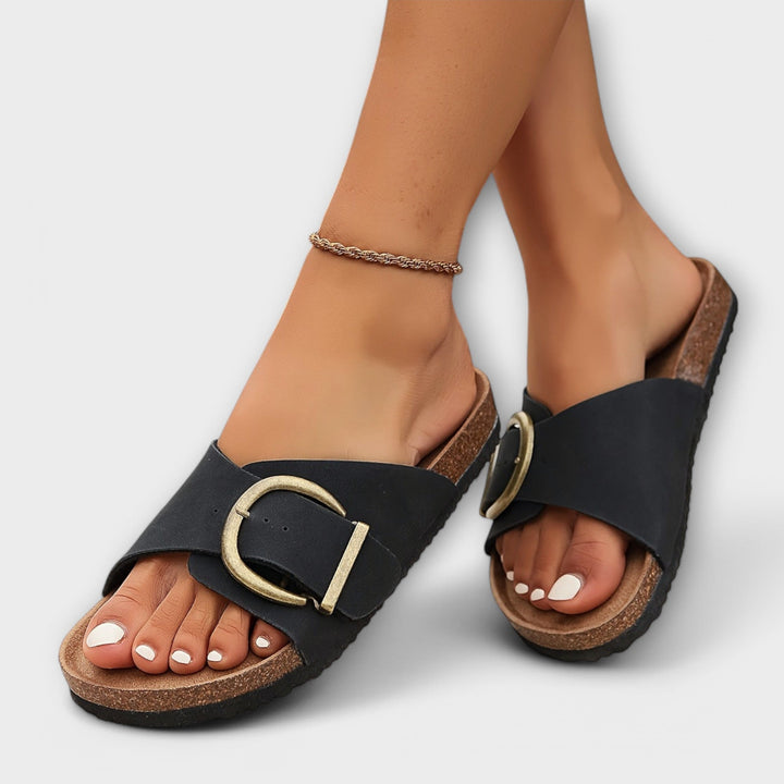 Joanna | Stylish Buckle Slide Sandals