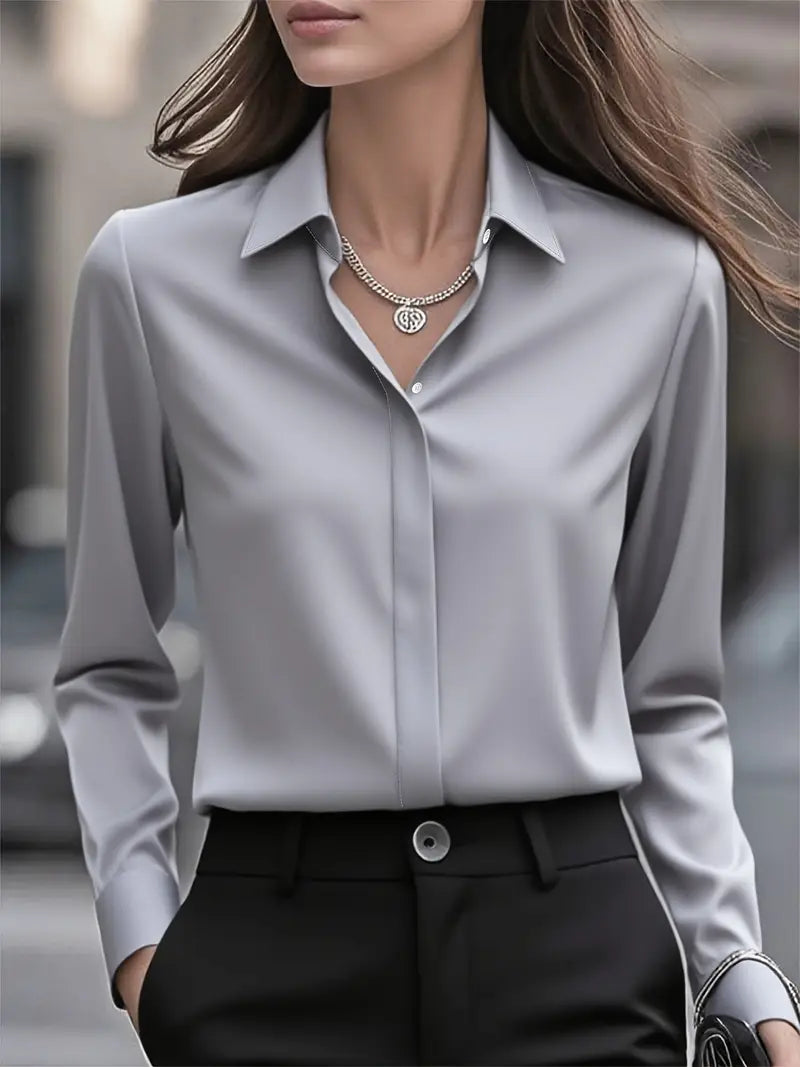 Anjeneth™ | Elegant Long Sleeve Button-Down Shirt