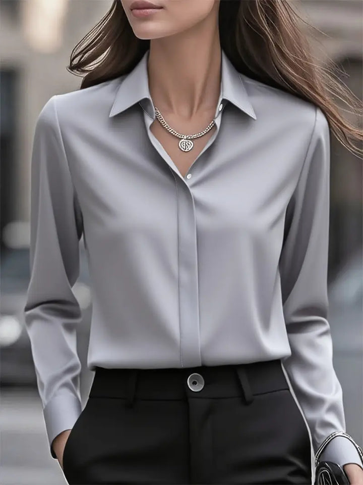 Anjeneth™ | Elegant Long Sleeve Button-Down Shirt