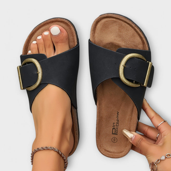 Joanna | Stylish Buckle Slide Sandals
