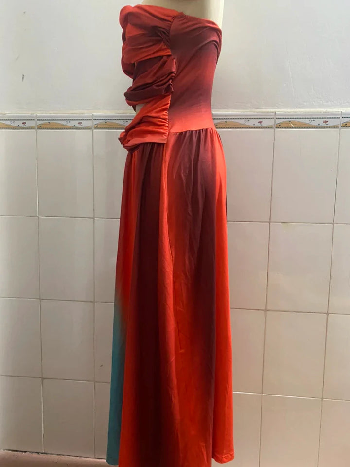 Diana | Elegant Color-Block Maxi Dress