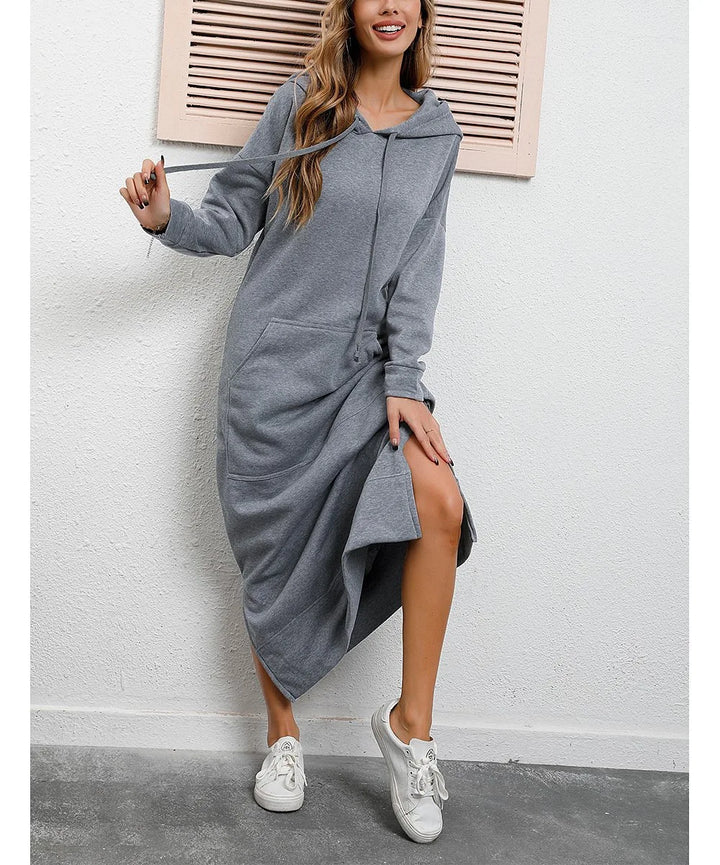 Ciska™ - Elegant Hooded Dress with Long Sleeves