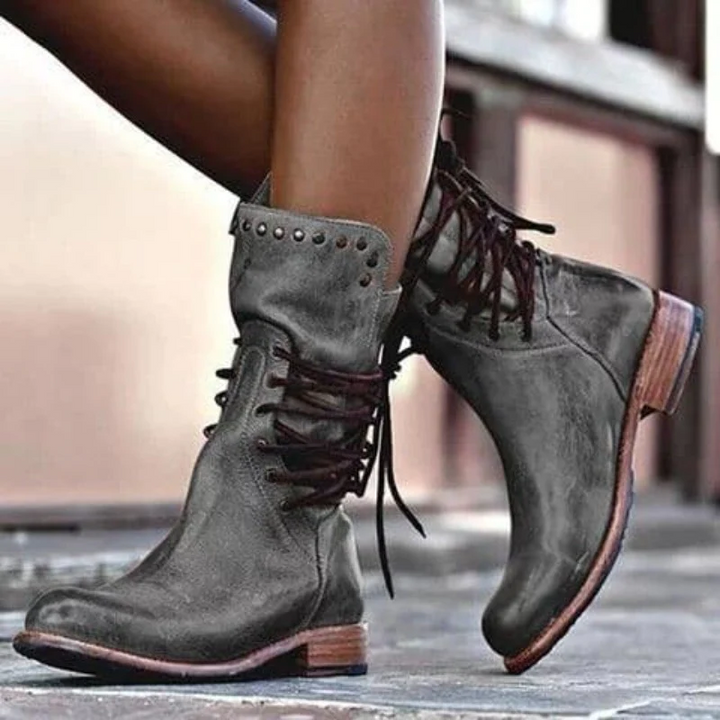 Alisha | Leather Boots with Laces