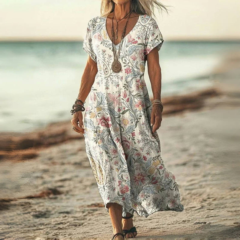 Meline | Stylish Floral Print Boho Dress