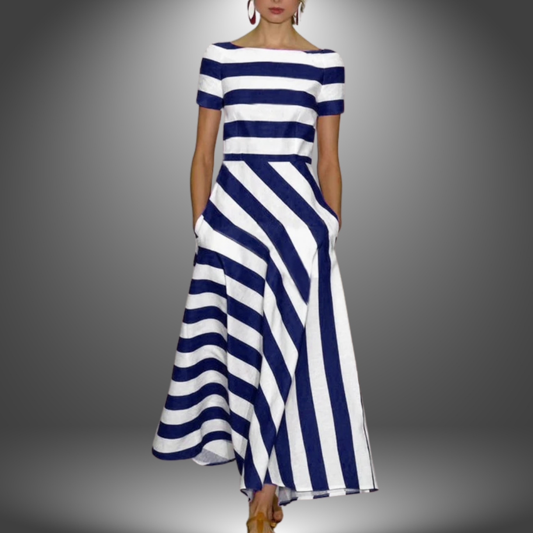 Alma | Striped A-Line Maxi Dress
