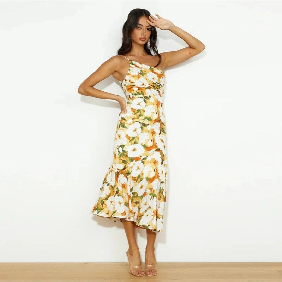 Diane | Floral Satin Dress