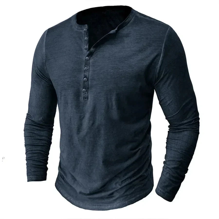 Cyril™ | Long Sleeve Henley Shirt