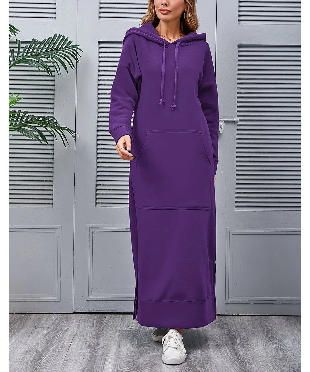 Ciska™ - Elegant Hooded Dress with Long Sleeves