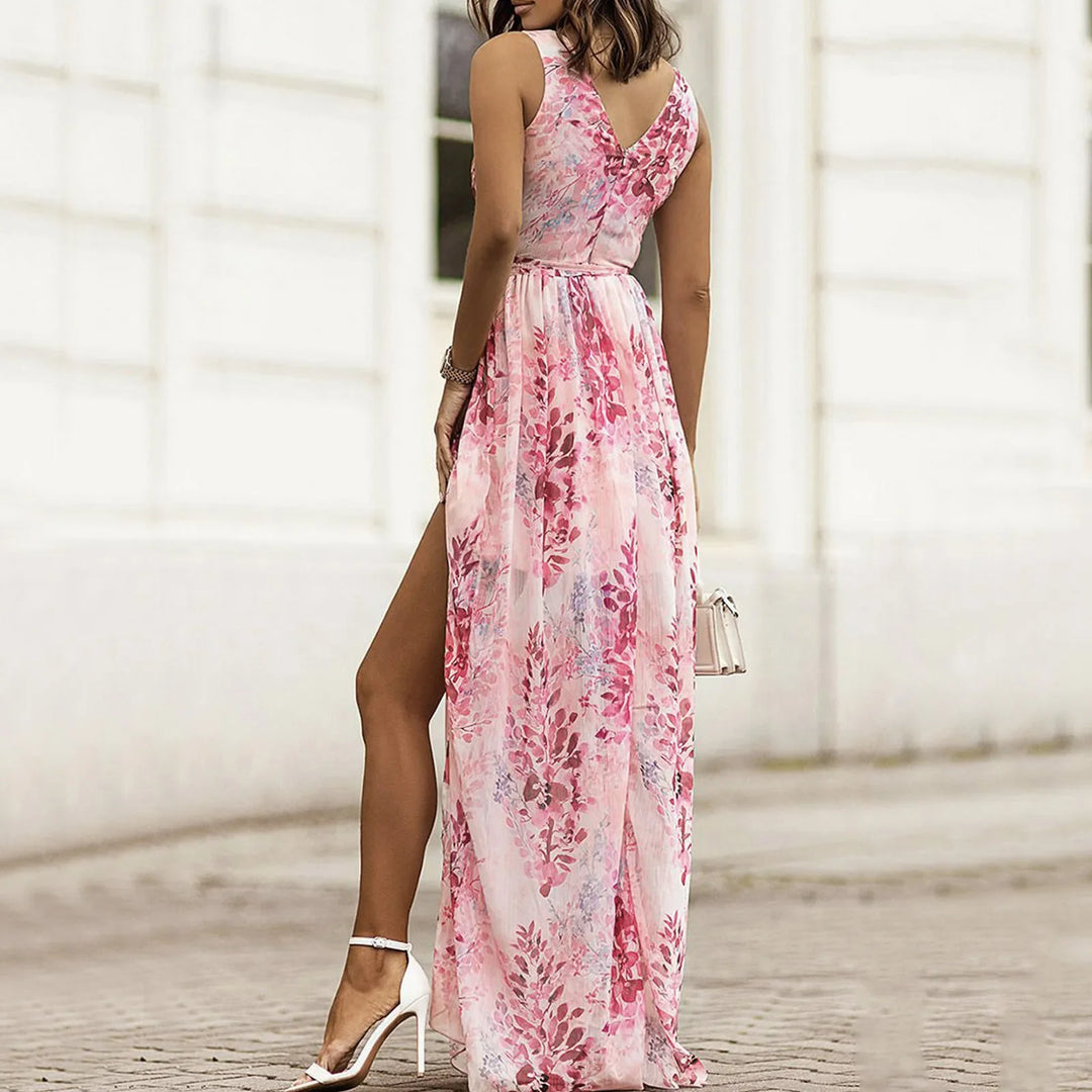 Blanca | Stylish Floral High-Slit Maxi Dress
