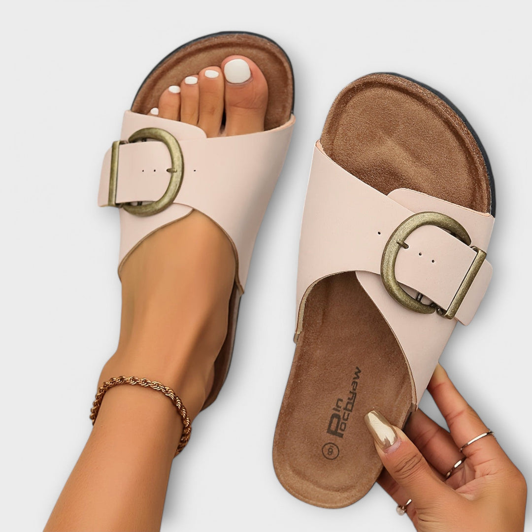 Joanna | Stylish Buckle Slide Sandals