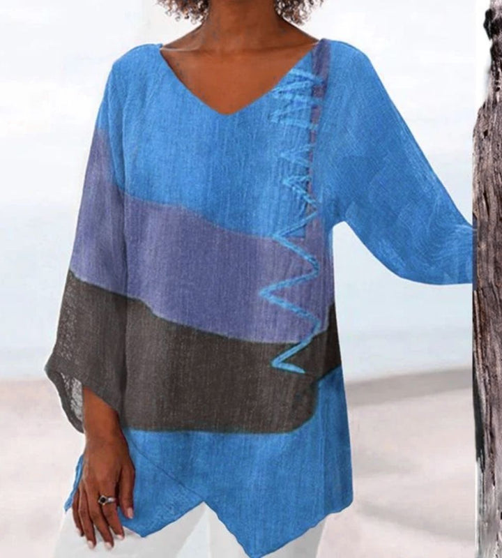 Helena | Casual Relaxed Fit Colorblock Top