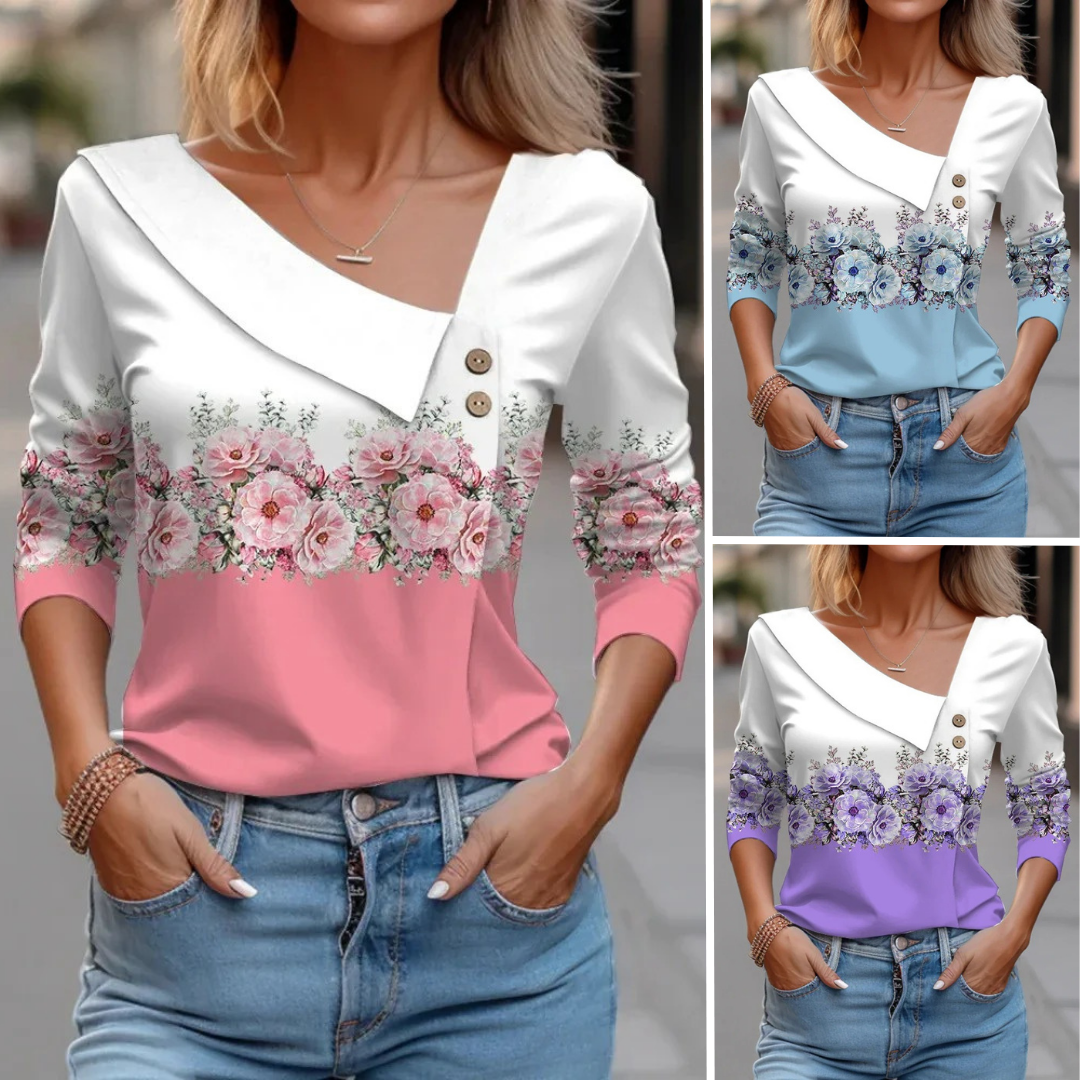 Mira™ - Long sleeve blouse with pattern