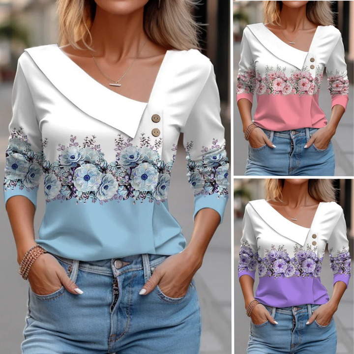 Mira™ - Long sleeve blouse with pattern